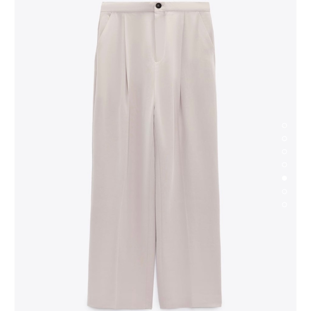 Zara Full Length Pants - Wide Leg Stone